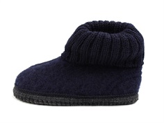 Huttelihut dark navy slippers wool felt